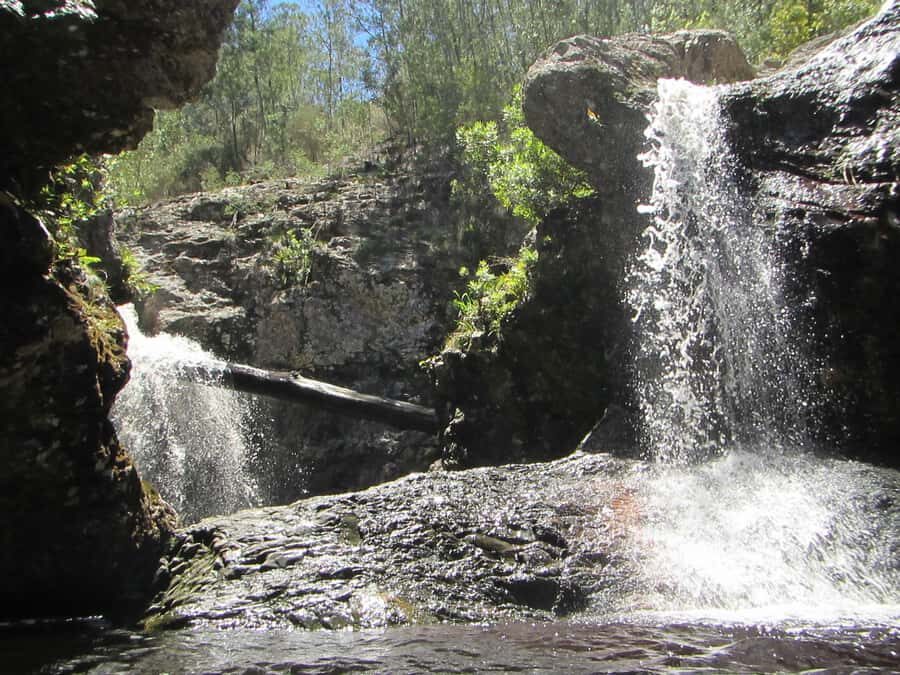 Plettenberg Bay: Canyoning Trip - Waterfall section: The Rush abseil and the seasonal zip-line