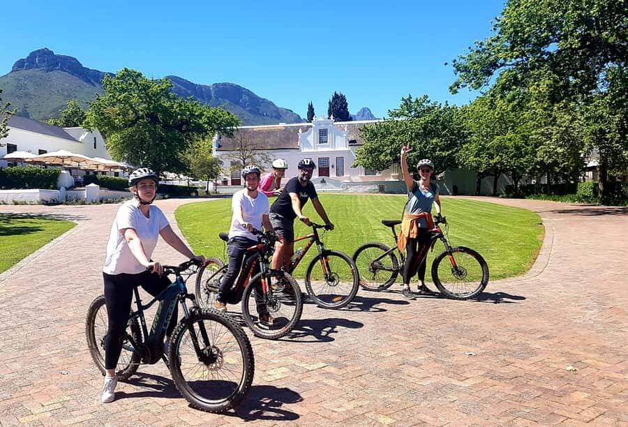 Stellenbosch: Historical Bike Tour & Wine Tasting - Wine Estate Stop 1: a mountain-view tasting that sets the tone